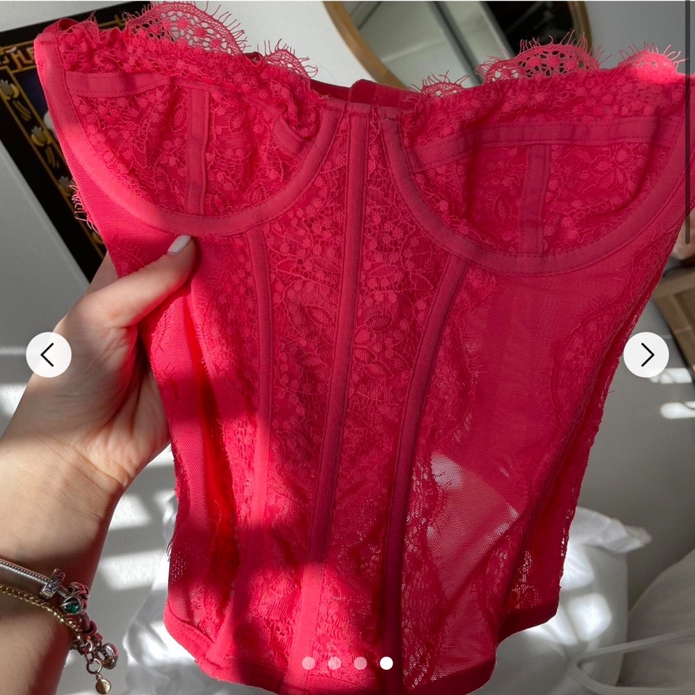 Urban outfitters hot pink corset